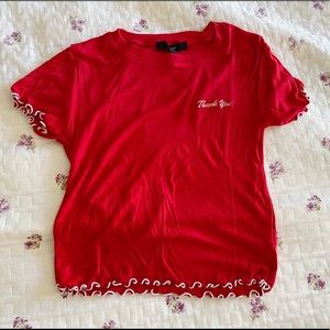 Forever 21 Red Baby Tee Crop Top
